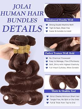 Amazon.com : Chocolate Brown Bundles with Closure Human Hair 16 18